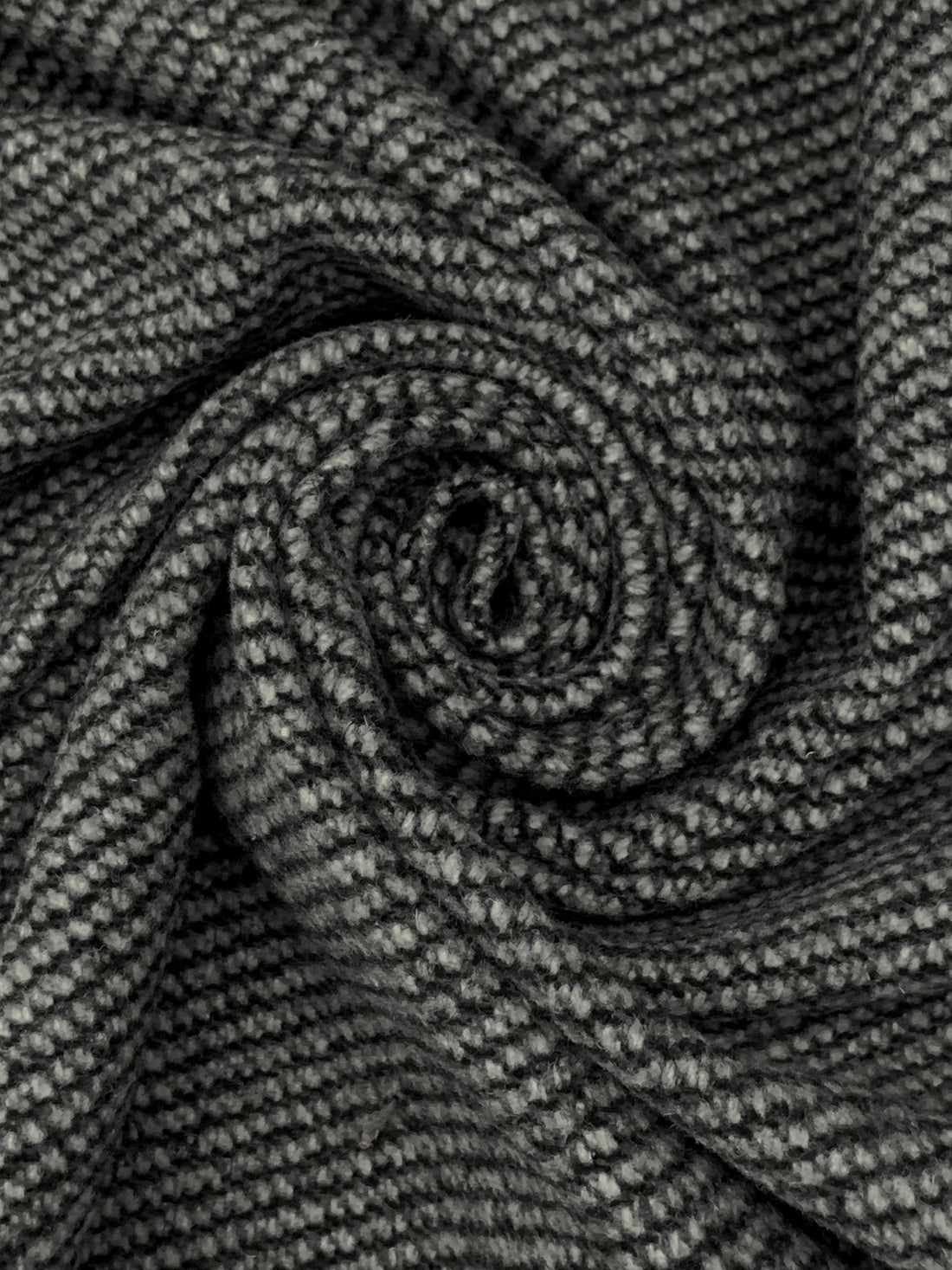 Gray/Black 100% Wool Twill Coating 57W