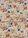 International Orange/Slate Blue/Off-White/Multi 100% Polyester Ornamental Floral On Vertical Pinstripe Print Bubble Crepe 58W