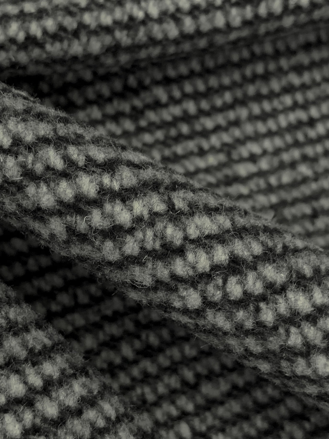 Gray/Black 100% Wool Twill Coating 57W