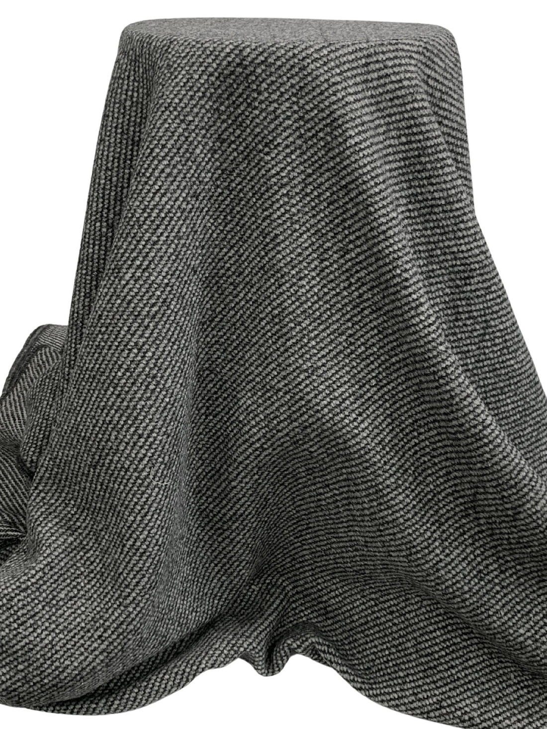 Gray/Black 100% Wool Twill Coating 57W