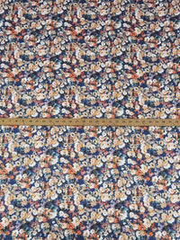 Blueberry/Apricot/Hunter Green/Multi 100% Cotton Wallpaper Floral Print Sateen Shirting 58W