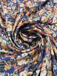 Blueberry/Apricot/Hunter Green/Multi 100% Cotton Wallpaper Floral Print Sateen Shirting 58W