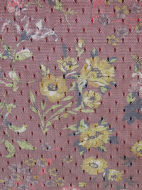 Maroon/Goldenrod/Dark Navy/Multi 100% Nylon Floral Print Swiss Dot Netting 58W