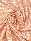 Tangerine/Pale Pink/White 100% Rayon Small Abstract Print Challis 54W