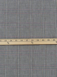Dusty White/Black/Coffee Brown/Multi Cotton/Rayon/Lycra Glen Plaid Stretch Suiting - NY Designer - 60W