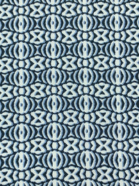 Muted Navy/Sky Blue/White 100% Rayon Small Abstract Print Challis 54W