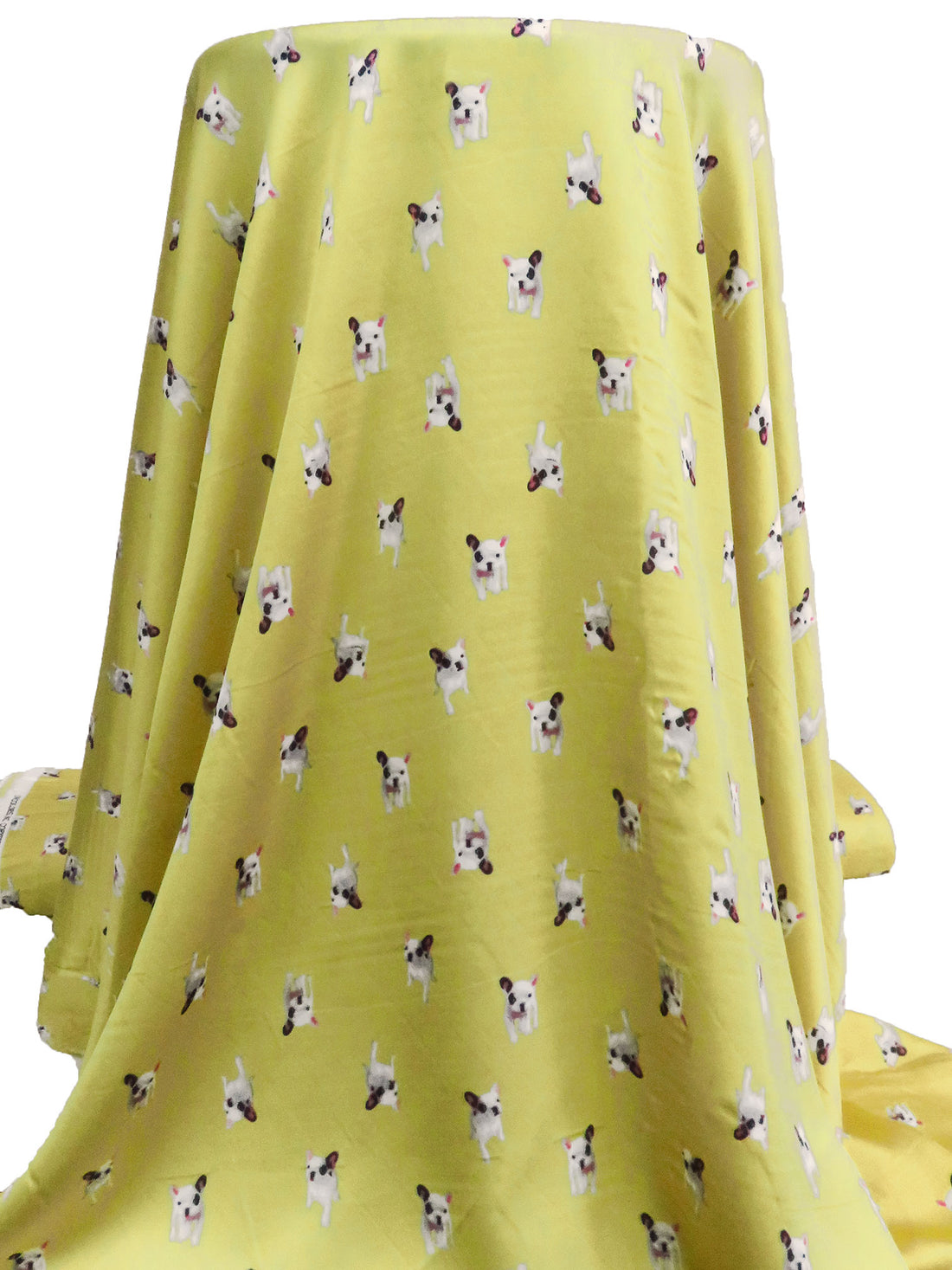 Straw/Gray/White/Multi 100% Polyester Small Dog Print Satin-Faced Chiffon 58W