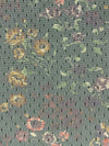 Moss Green/Rust 100% Nylon Floral Print Swiss Dot Netting 58W