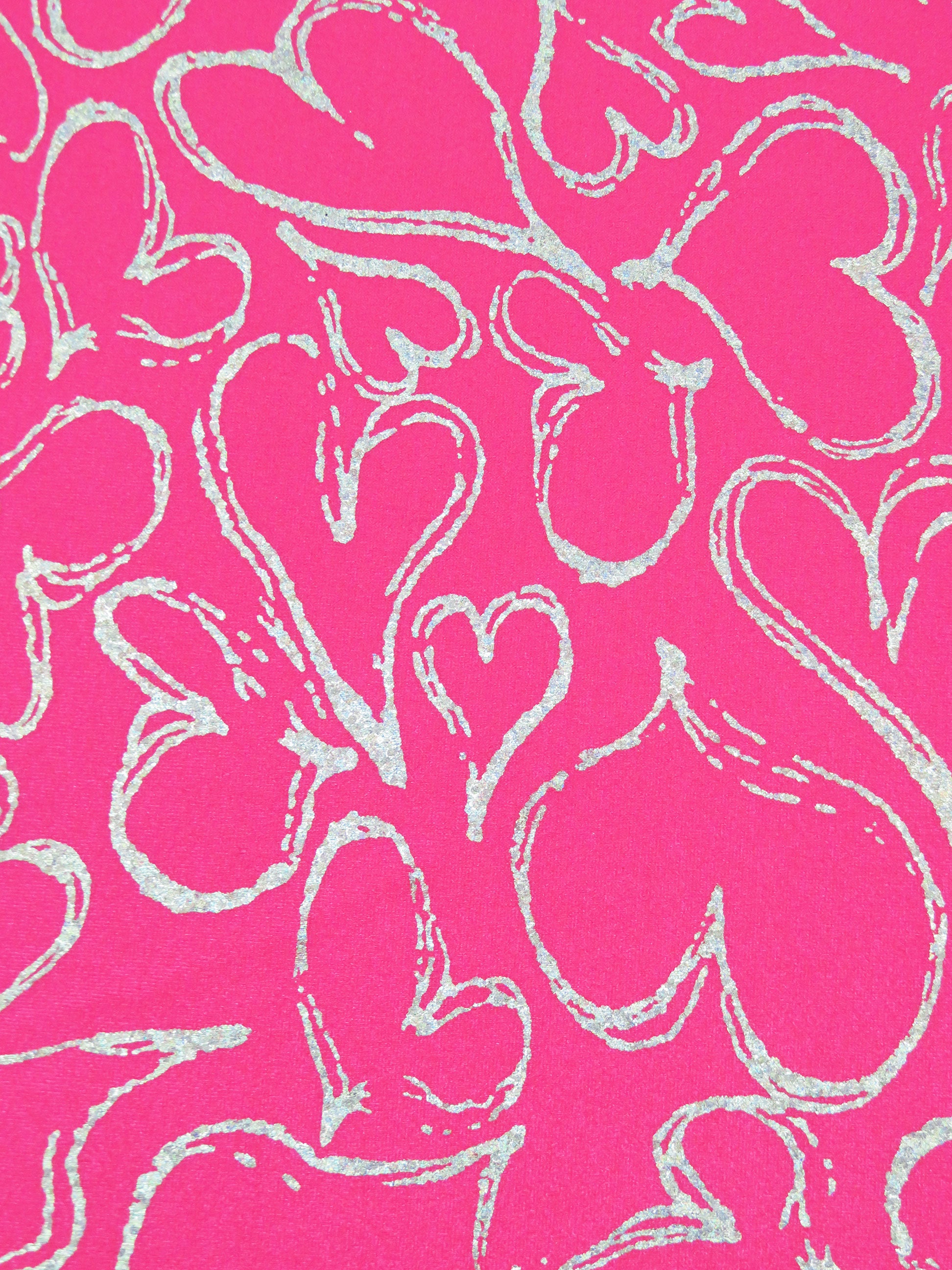 Malibu Pink/Silver Nylon/Lycra Heart Foil Print Swimwear