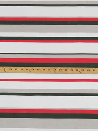 White/Dark Muted Sage/Cherry Red/Cloud Gray Bamboo/Lycra Horizontal Stripe Jersey Knit - White House Black Market - 66W