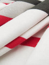 White/Dark Muted Sage/Cherry Red/Cloud Gray Bamboo/Lycra Horizontal Stripe Jersey Knit - White House Black Market - 66W