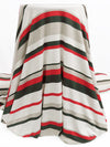 White/Dark Muted Sage/Cherry Red/Cloud Gray Bamboo/Lycra Horizontal Stripe Jersey Knit - White House Black Market - 66W