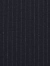 Midnight Navy/Iron Gray Wool/Polyester/Lycra Vertical Pinstripe Herringbone Weave Suiting - NY Designer - 54W