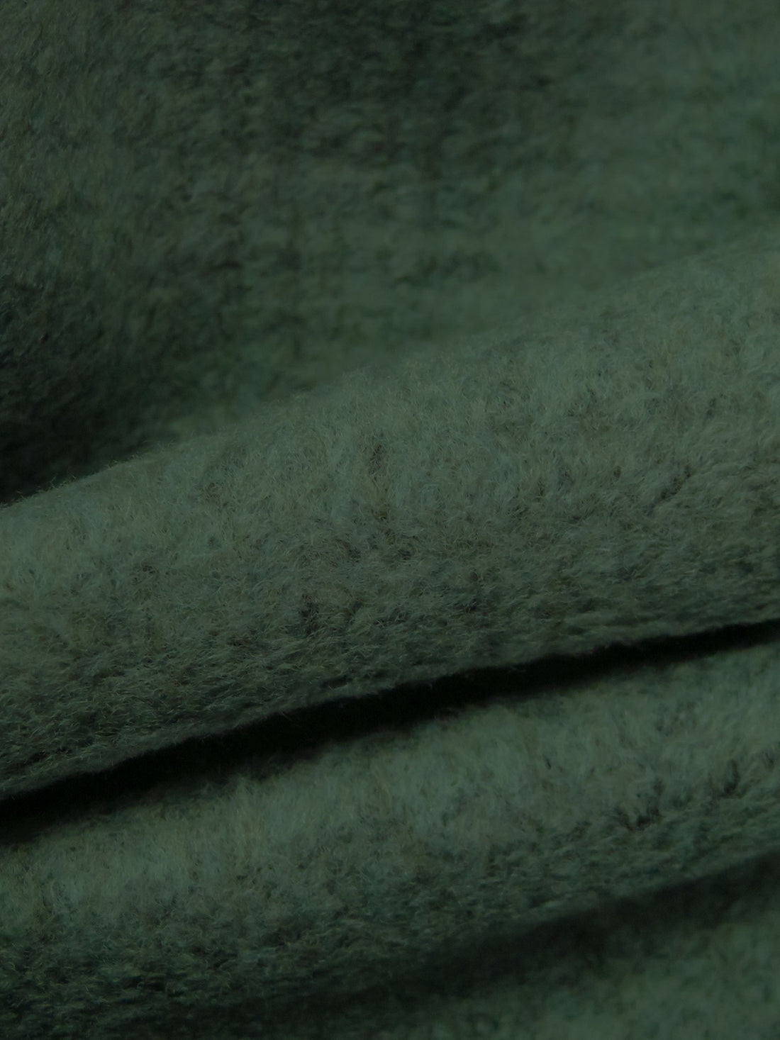 SOLD AS IS ONLY - Dark Gray Asparagus 100% Polyester Check Weave High Loft Fleece - Polartec - 56W