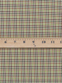 Biscuit/Evergreen/Lime/Multi 100% Polyester Houndstooth Check Design Suiting - NY Designer - 60W