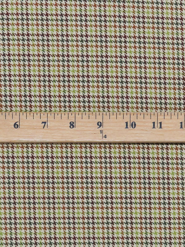 Biscuit/Evergreen/Lime/Multi 100% Polyester Houndstooth Check Design Suiting - NY Designer - 60W