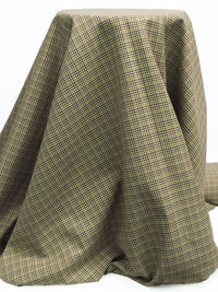 Biscuit/Evergreen/Lime/Multi 100% Polyester Houndstooth Check Design Suiting - NY Designer - 60W