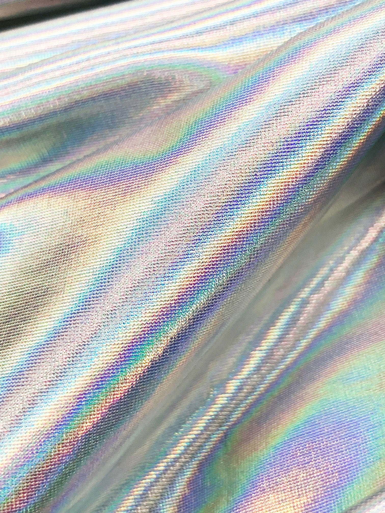 全知　プレリfoil Iridescent Silver Polyester/Lycra Holographic Foil Printed