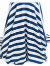 White/Lapis Blue 100% Polyester Horizontal Stripe Print Crepe de Chine 58W