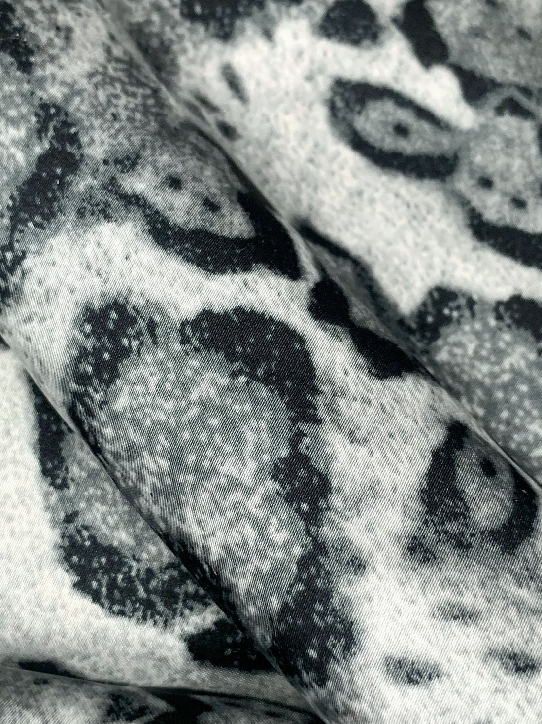 Bone/Dark Slate Gray/Black 100% Polyester Animal Print Satin-Faced Chiffon - Famous Dress Designer - 57W