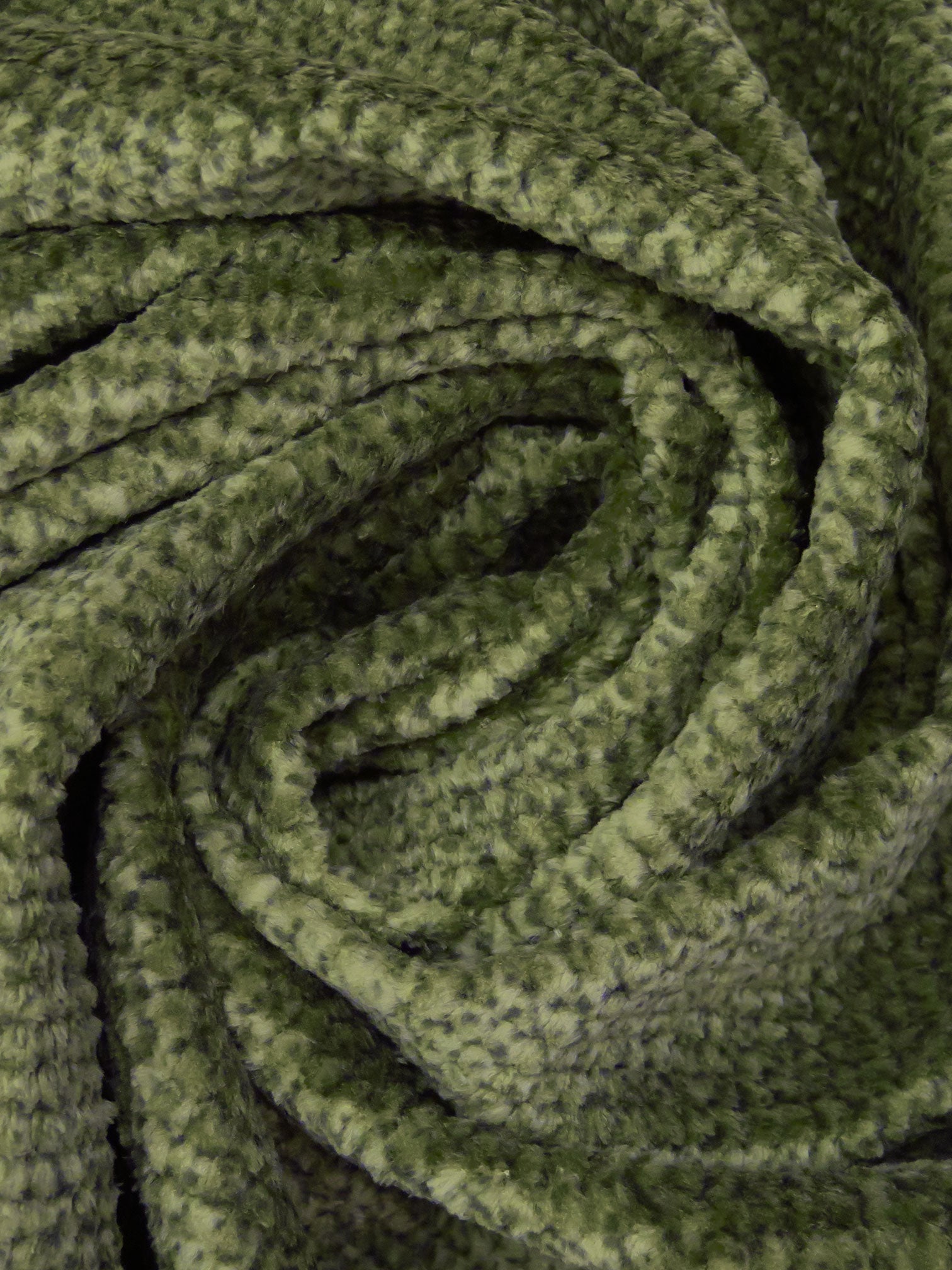 Moss/Rifle Green 100% Polyester Furry Checkerboard Weave Home