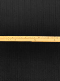 Black Polyester/Lycra Vertical Stripe Weave Stretch Suiting - Famous Dress Designer - 55W