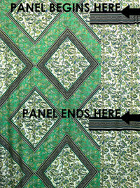 SOLD BY THE PANEL ONLY - Medium Sea Green/Lapis Blue/Bitter Lemon/Multi Polyester/Lycra Large Single Border Ornate Paisley ITY Knit - Famous Dress Designer - 59W