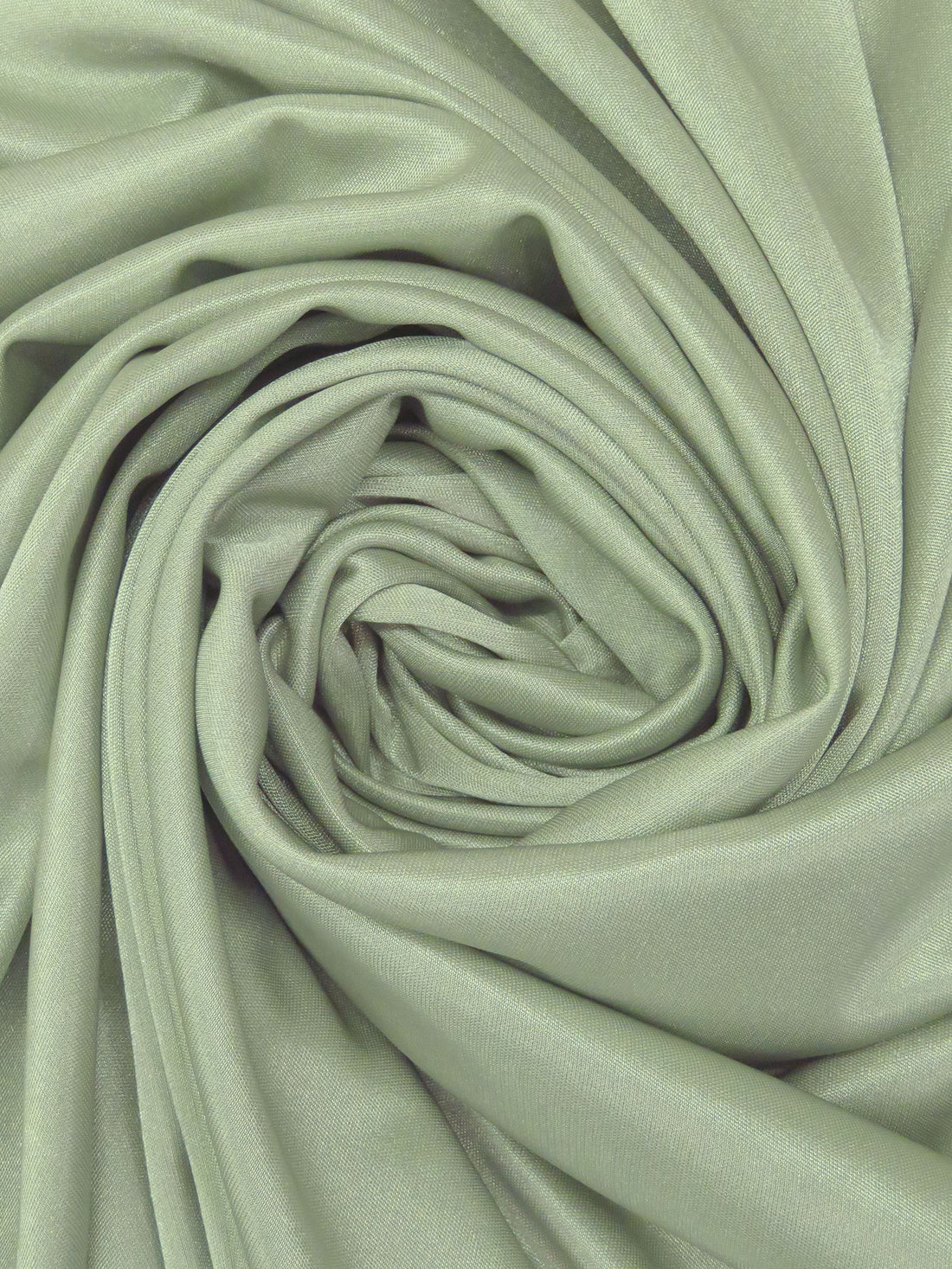 Sage Green 100% Polyester Shiny Thin Interlock Knit - Famous Dress Designer - 59W