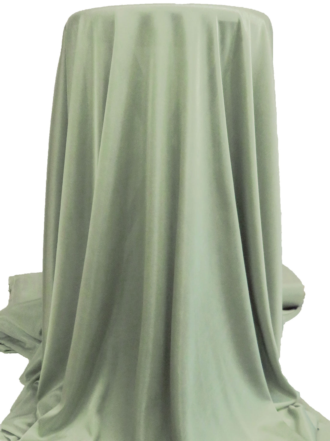 Sage Green 100% Polyester Shiny Thin Interlock Knit - Famous Dress Designer - 59W