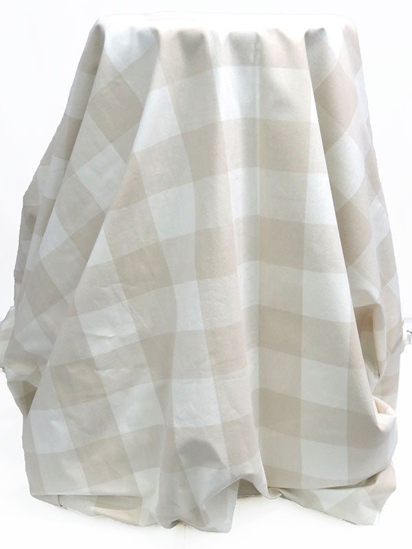 Sand Dollar/White 100% Cotton Box Plaid Suiting 56W