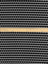 White/Black 100% Polyester Horizontal Circle Stripe Knit - Famous Dress Designer - 56W