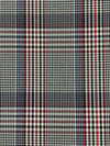 Cadet Blue/Light Red/White/Black Polyester/Wool Glen Plaid Suiting - NY Designer - 56W