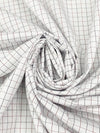 White/Dark Blue/Cherry 100% Cotton Windowpane Plaid Shirting 58W