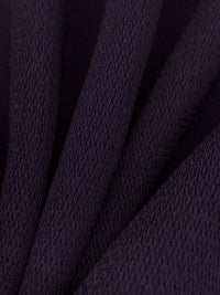 Dark Purple 100% Polyester Herringbone Crepe Suiting - Famous Dress Designer - 58W