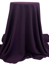 Dark Purple 100% Polyester Herringbone Crepe Suiting - Famous Dress Designer - 58W