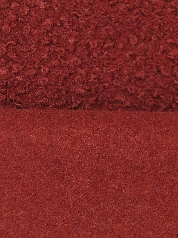 Brick Red 100% Polyester Boucle Coating 60W