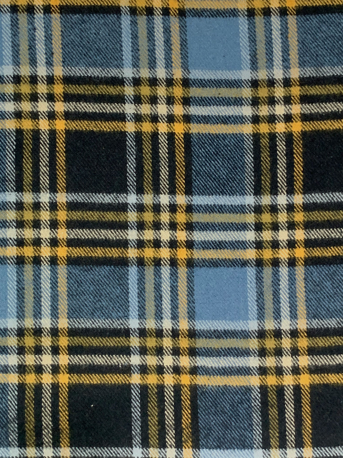 Silver Lake Blue/Goldenrod/Multi 100% Cotton Plaid Weave Tahoe Flannel - Robert Kaufman - 44W