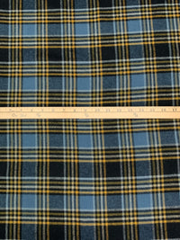 Silver Lake Blue/Goldenrod/Multi 100% Cotton Plaid Weave Tahoe Flannel - Robert Kaufman - 44W