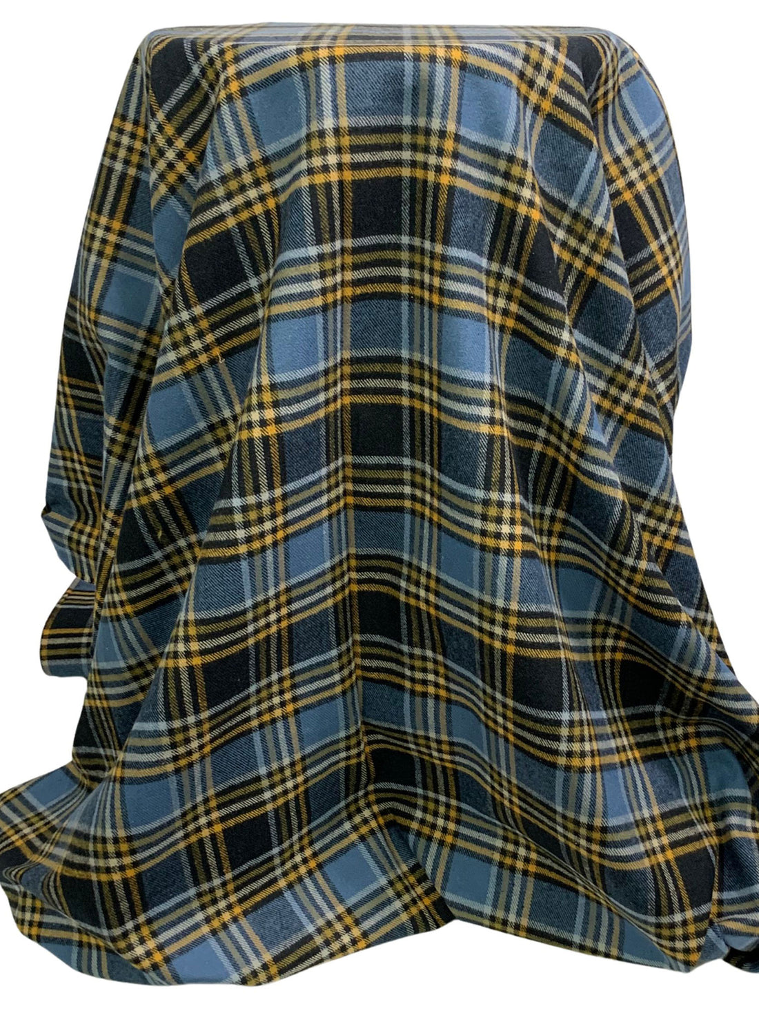 Silver Lake Blue/Goldenrod/Multi 100% Cotton Plaid Weave Tahoe Flannel - Robert Kaufman - 44W
