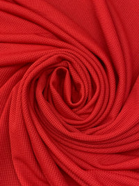 Cadmium Red 100% Polyester Performance Grid Activewear Knit - Polartec - 52W
