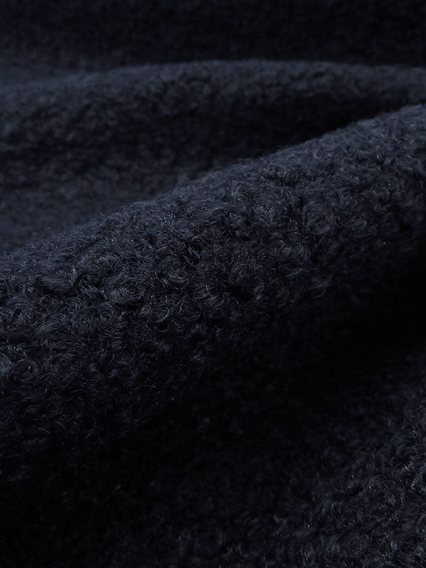 Dark Navy 100% Polyester Boucle Coating 60W