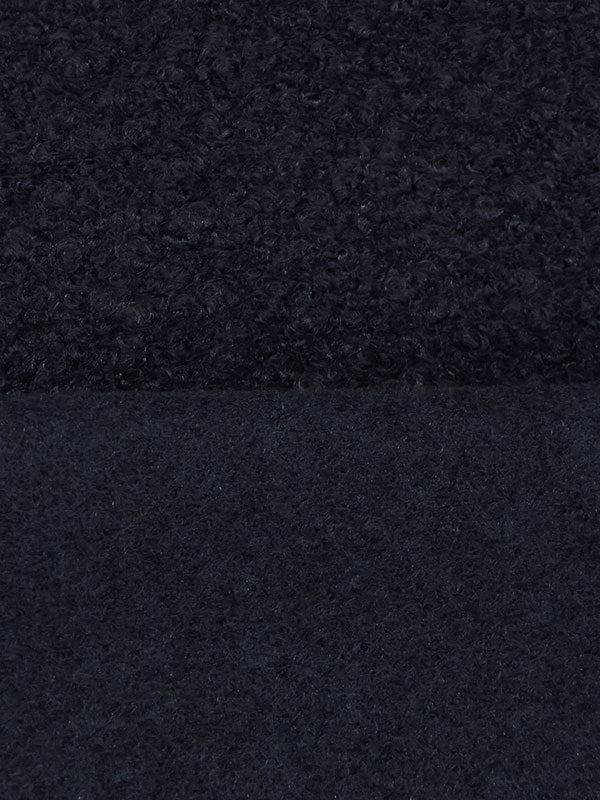 Dark Navy 100% Polyester Boucle Coating 60W