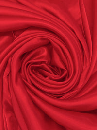 Fire Engine Red 100% Polyester Charmeuse - Famous Dress Designer - 57W