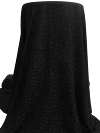 Black 100% Polyester Floral Jacquard Weave Peachskin Blouse Weight Woven 54W