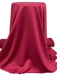 Rubine Red Polyester/Lycra Crepe-Back Satin - Famous Dress Designer - 58W