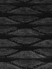 Black/Silver 100% Polyester Horizontal Wavy Stripe Knit - Famous Dress Designer - 56W