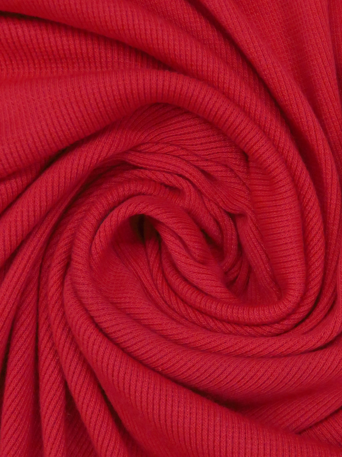 Fire Engine Red 100% Polyester Tubular Rib Knit 22W
