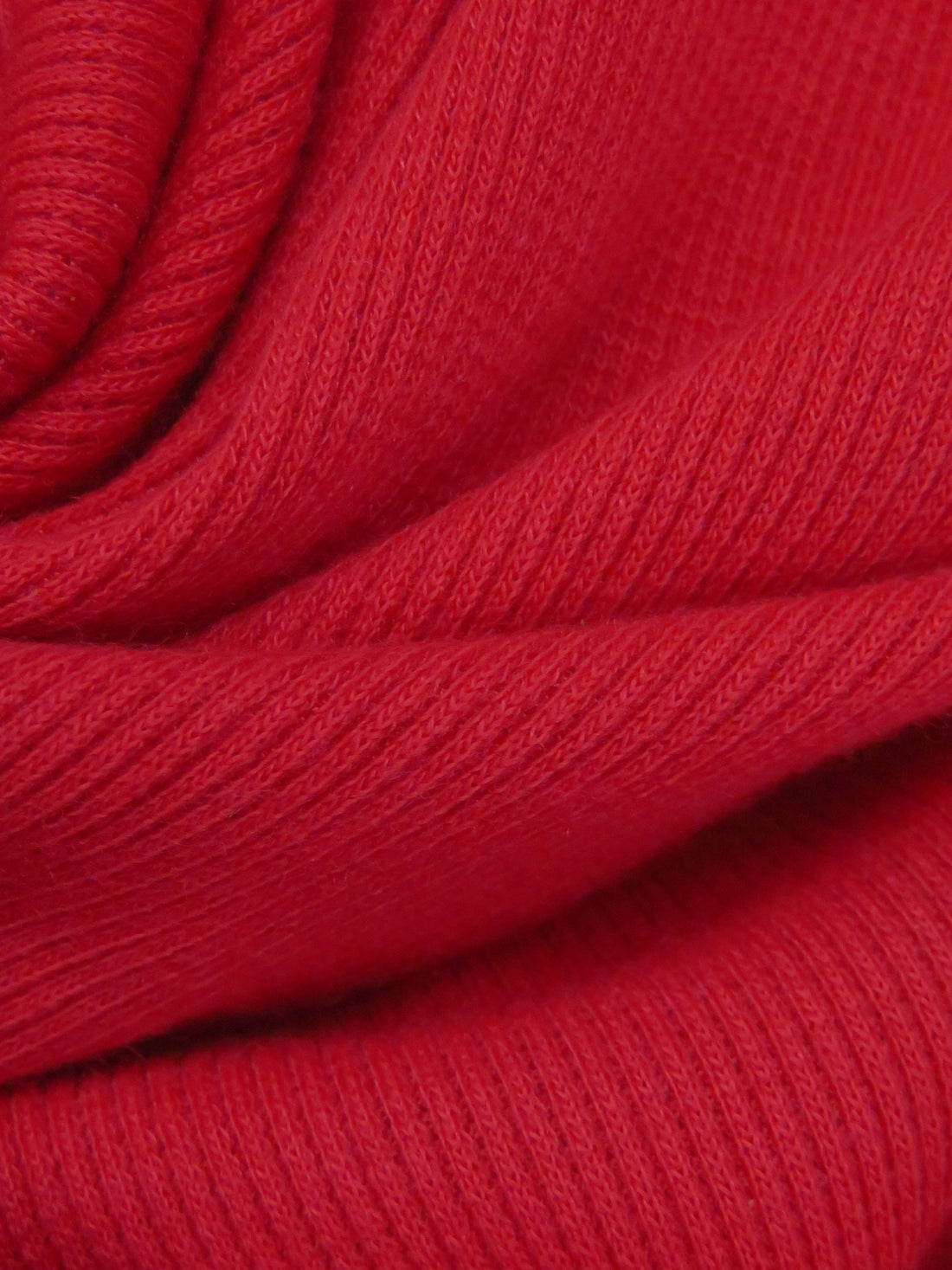 Fire Engine Red 100% Polyester Tubular Rib Knit 22W