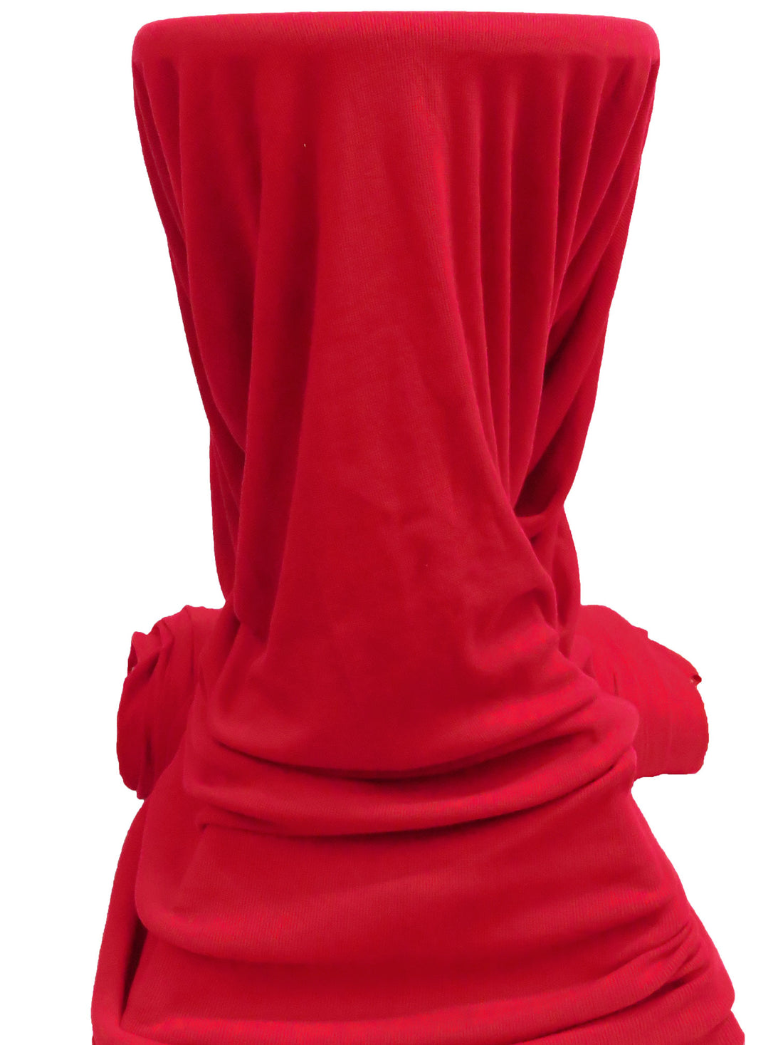 Fire Engine Red 100% Polyester Tubular Rib Knit 22W