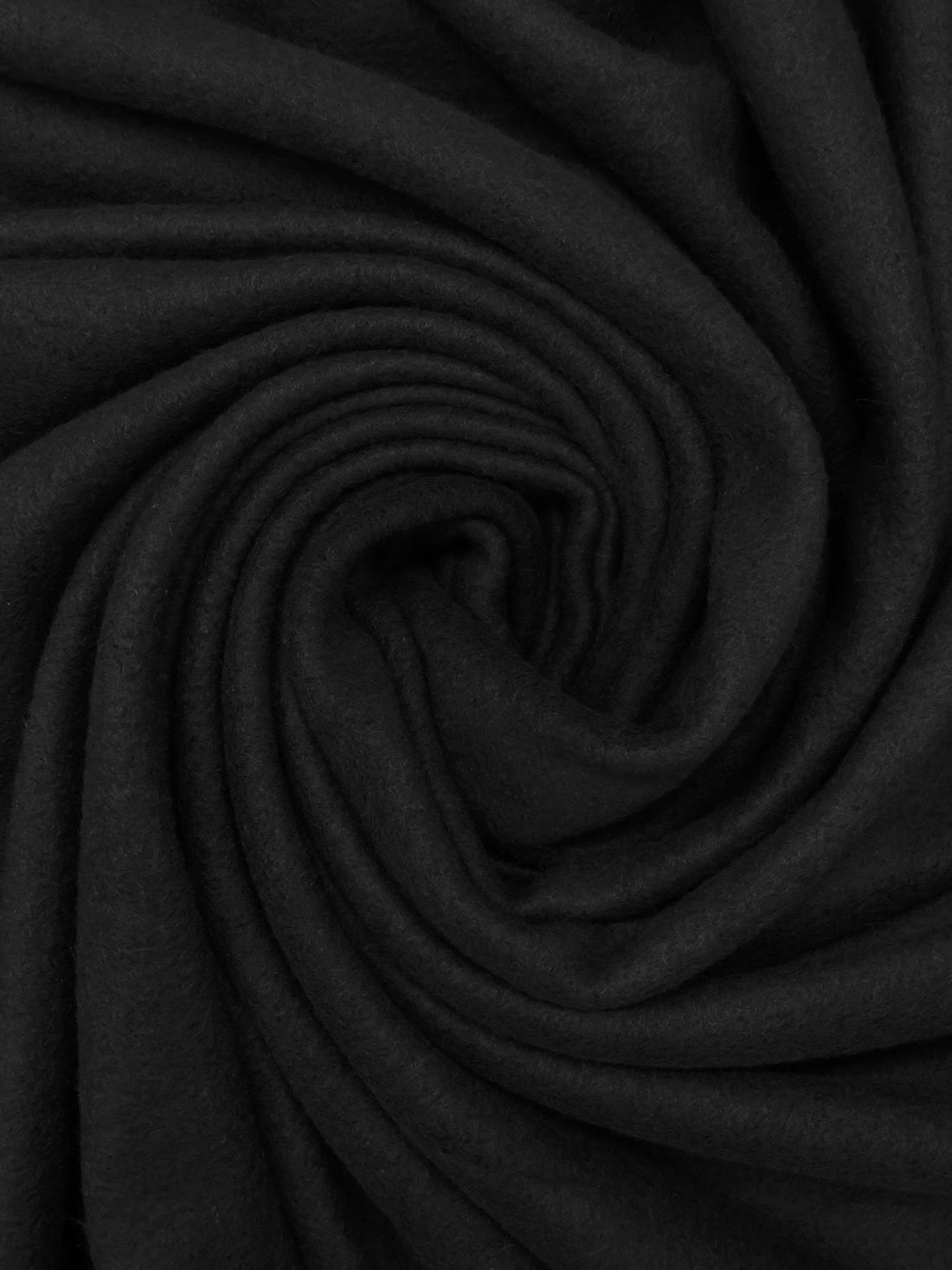 Black 100% Polyester Furry Loop Fleece Knit 64W